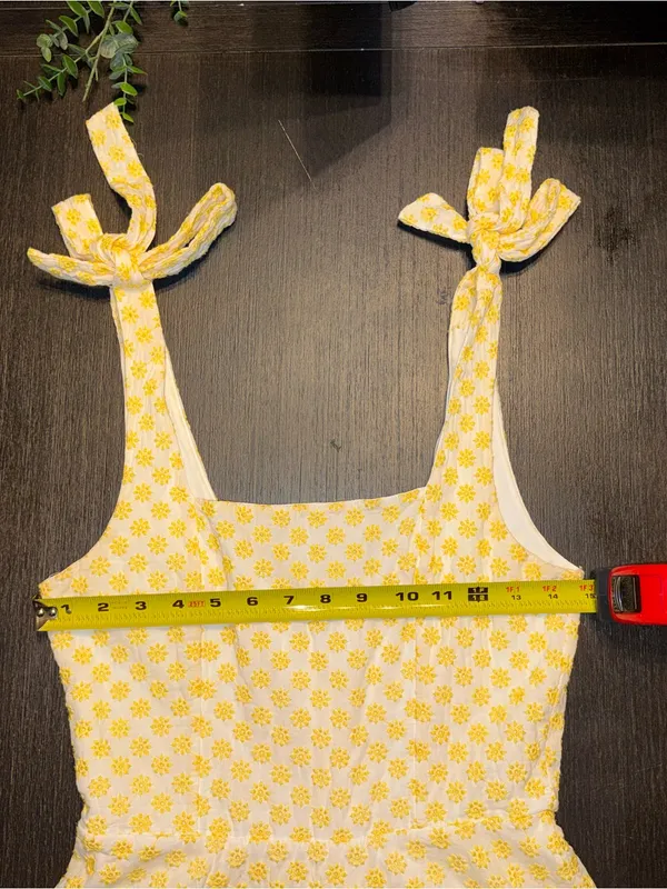 miami Yellow Floral Tie-Shoulder Mini Dress - Image 4
