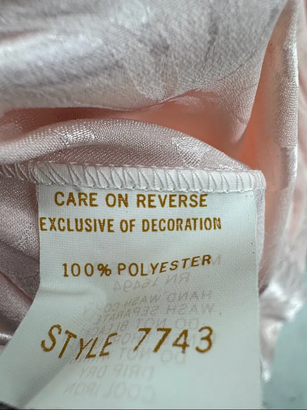 Neiman Marcus Mary McFadden light pink Ribbed Bodice Floral Slip Chemise nighty - Image 9