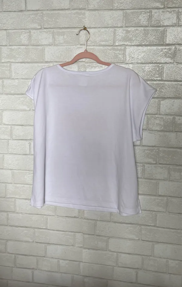 NBA Women's White Tee with Gold Lakers Logo - Image 4