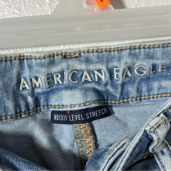 American Eagle Distressed Hi-Rise Jegging Crop Light Blue Women's Jeans size 4‎ - Image 5