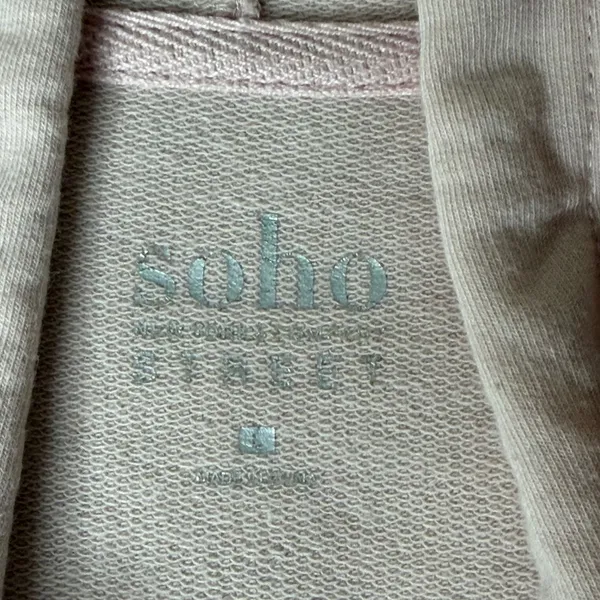 Soho New York City Womens Pink Hoodie Dress Varsity Stripe Long Sleeve Size L - Image 3