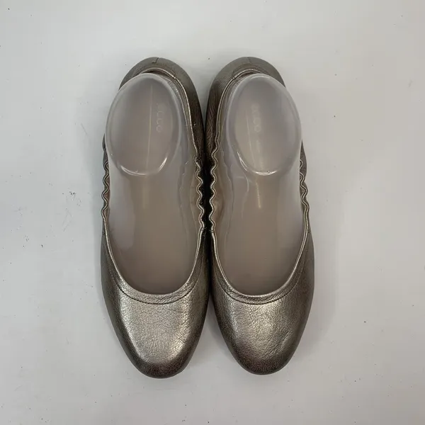 ECCO Size 8 Ballet Flat Shoes Incise Enchant Metallic Bronze Leather Ballerina - Image 8