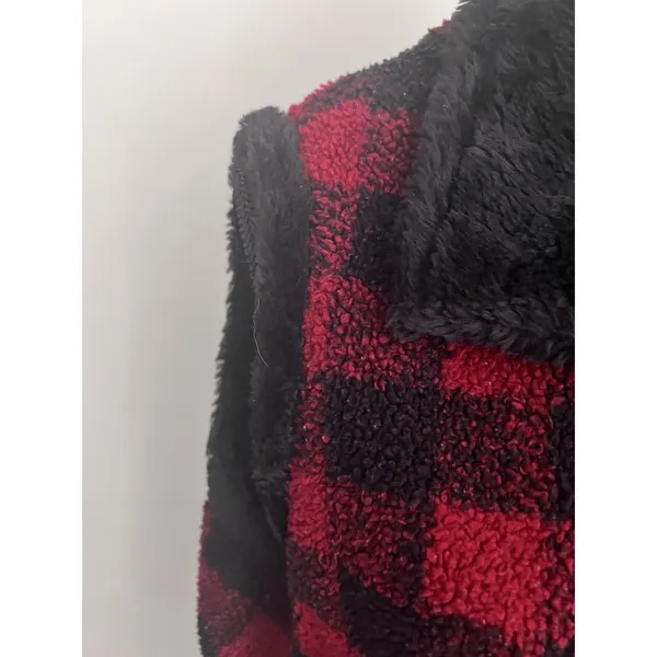 Woolrich Women'S Red Black Buffalo Plaid Collared Full Zip Pockets Vest Sz Xl - Image 2