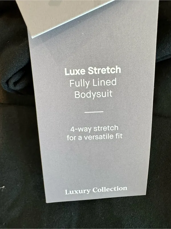 NWT Auden Luxury 4-Way Stretch Black Short Sleeve Bodysuit 1X - Image 7
