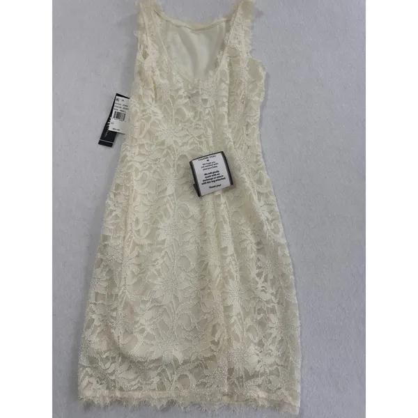 Jump Apparel Wendye Chaitin Ivory Floral Lace Sheath Dress 47464 Women Small NWT - Image 6