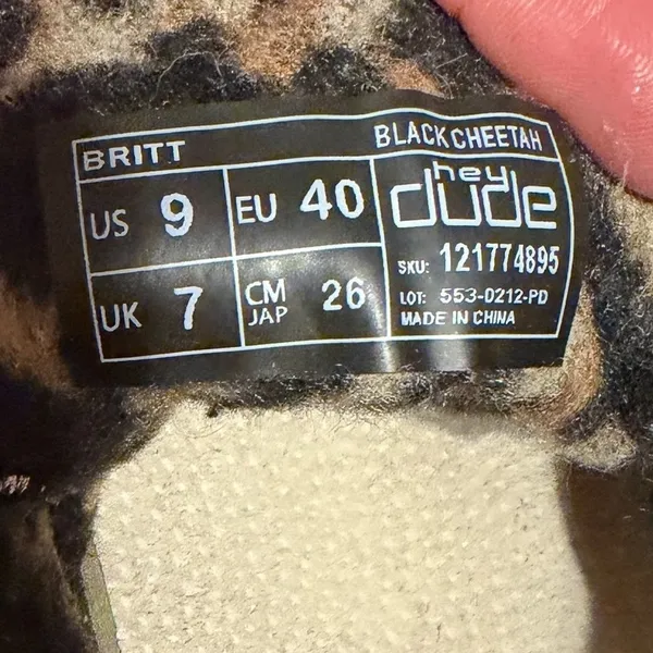 Hey Dude Britt Black Cheetah Wool Ankle‎ Boots Tan Leopard Print Womens 9 - Image 6