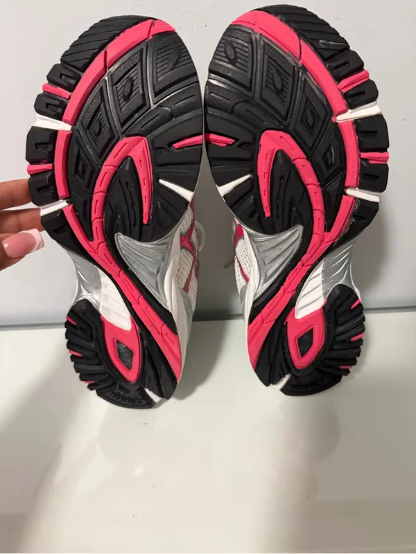 Asics White, Silver & Red Women's Running Shoes - Image 5