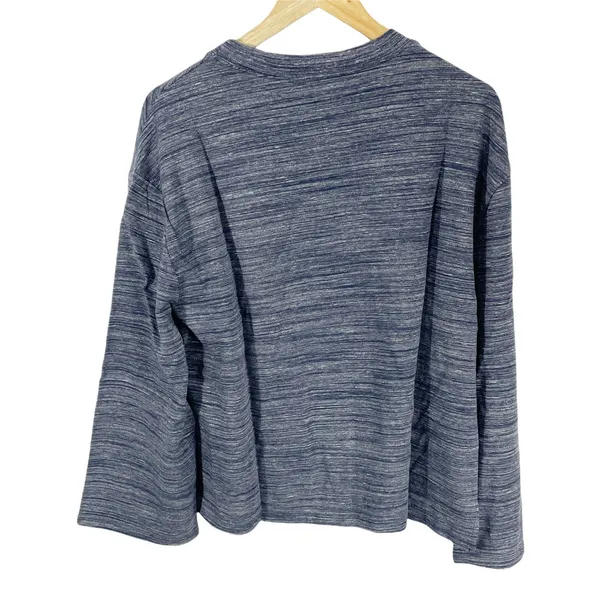 Daily Ritual Heathered Blue Oversized Sweatshirt Sz L Bell Sleeves NEW‎ - Image 5