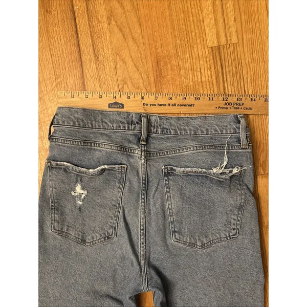 Agolde 90's Pinch‎ Button Fly Jeans 28 Blue High Rise Straight Organic Raw Hem - Image 7