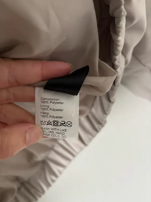 Cream & Green Puffer Jacket Gray Size M - Image 8