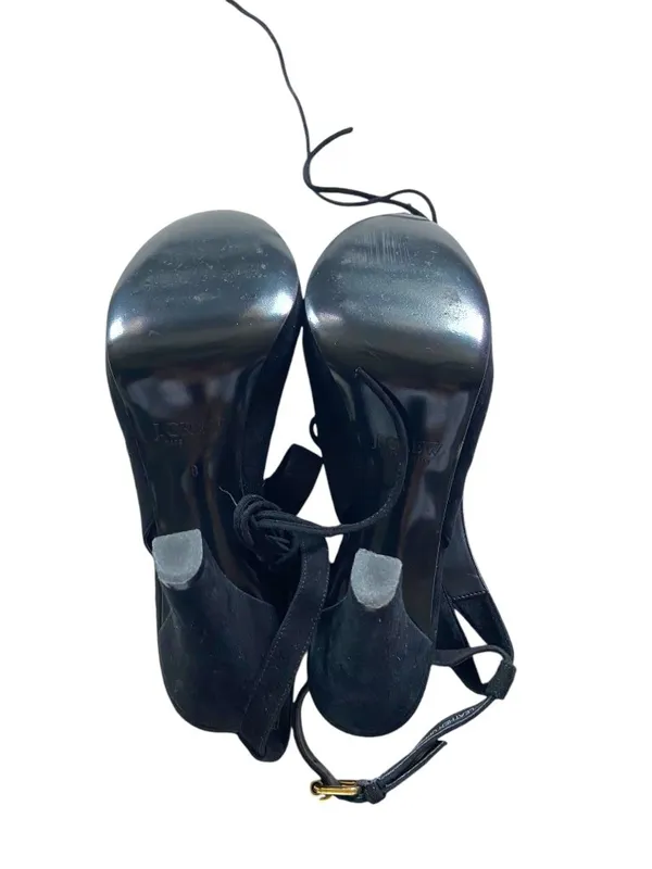 J.Crew Made In Italy Lace Up Heels Black Size 8 Whimsigoth Witchy Renaissance - Image 11