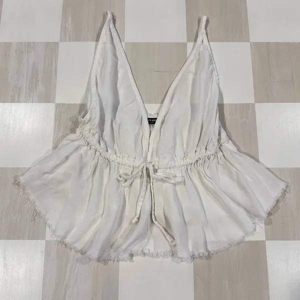 brandy melville riley babydoll flowy white tank top - Image 3