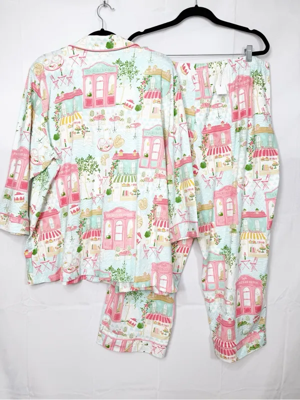 BedHead X Anthropologie Parisian Delight Classic Jersey Pajama Set Long Sleeve - Image 5