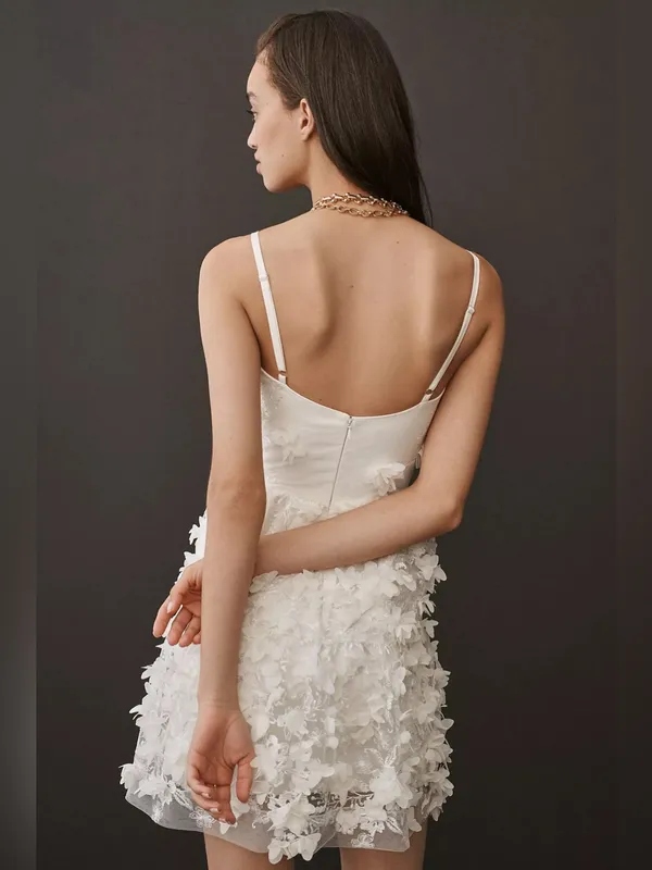 Helsi Riley Floral Appliqué Bridal Mini Dress Anthropologie - Image 2