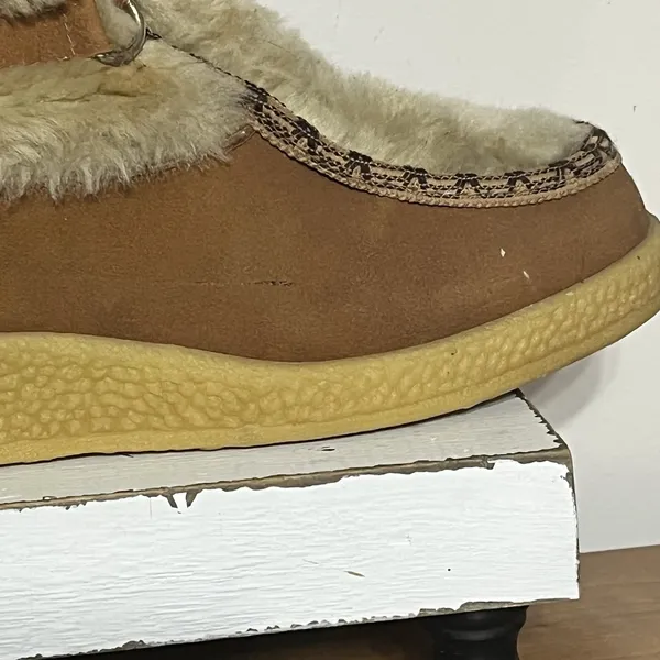 Vintage 70s Snowland Faux Fur‎ Boots Size 8 Sherpa Lined Lace Up Retro Winter - Image 3