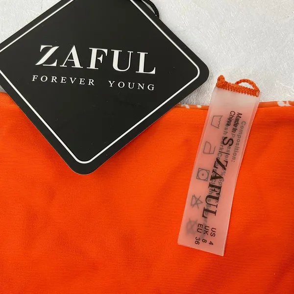 Zaful Women's Swimsuit NWT‎ Size 4 Color Orange (1004) - Image 4