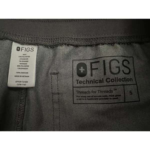 Figs Livingston Basic Scrub Pants Womens S Gray Straight Leg FIONx Medical - Image 5