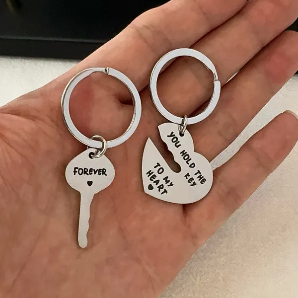 Key Love Heart Keychain Charm for Men Women Car Keychain Key Ring Bag Charm - Image 5