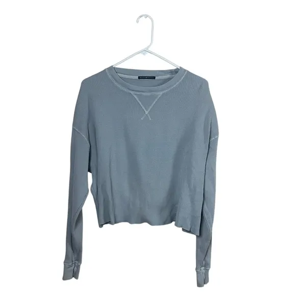 Brandy Melville Blue Thermal Top one size - Image 3