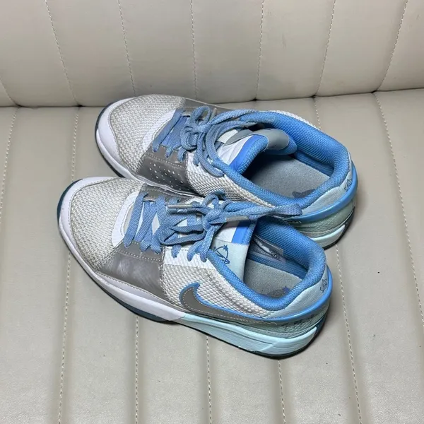 Nike Youth 5Y Sneakers White Blue Basketball Shoes | Fits Women’s 6.5–7 - Image 3