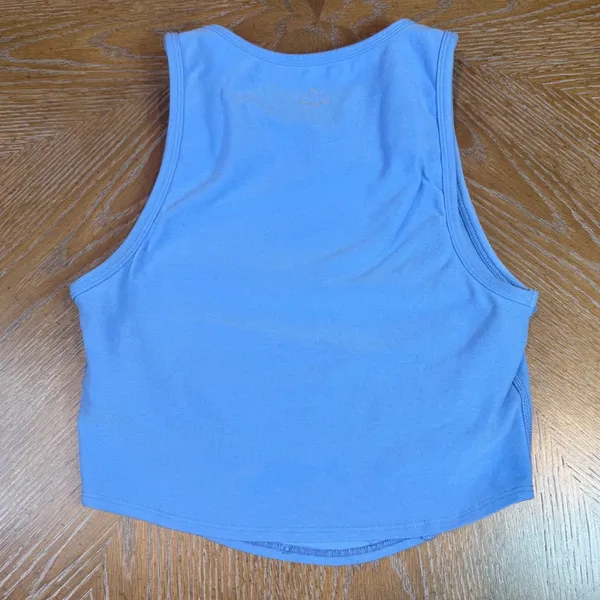 Beyond‎ Yoga Spacedye Cropped Motivate Tank Top Built in Bra Light Blue Size XS - Image 3