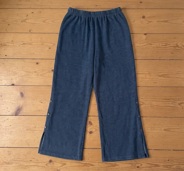 Side Slit Button-Up Cotton Flood Pants | Coastal Street Chic - Image 3