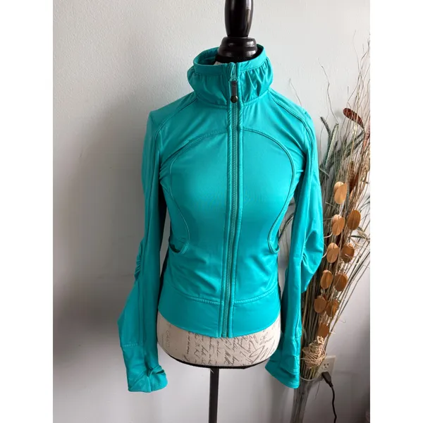 Lululemon Define Jacket Teal‎ Turquoise Full Zip Luon Slim Fit Activewear 2980 - Image 2