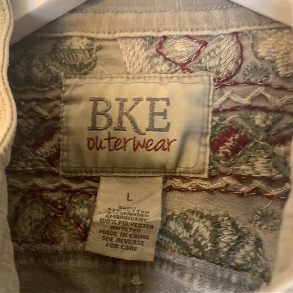 BKE Outerwear womens brown embroidered zip up pocket motorcycle vest size L - Image 6