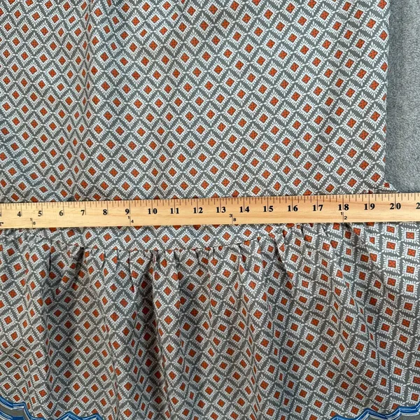 Umgee Drop Waist Off Shoulder Mini Tunic Dress Size Small Crochet Trim Gray Blue - Image 5