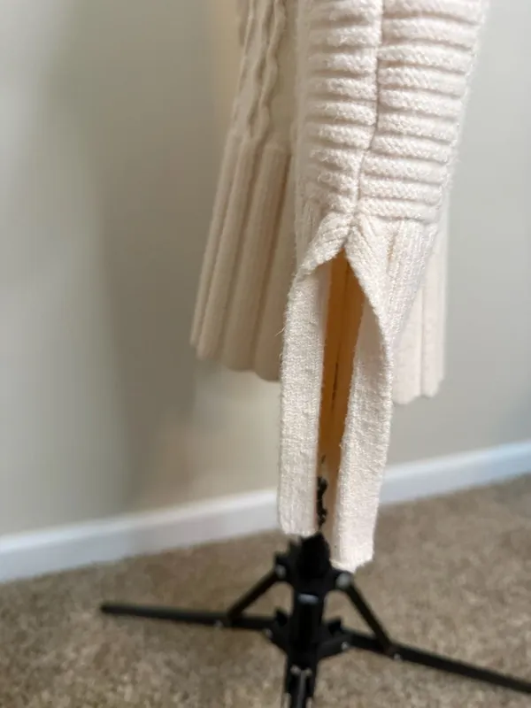 Cyrus Cream Mixed Cable‎ Knit Mock Neck Sweater Size XS - Image 5