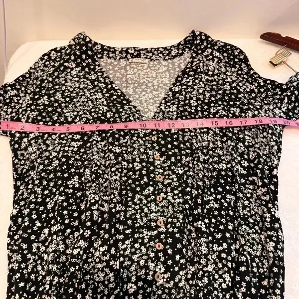 Free‎ People Ditsy Floral Black Lace Bodysuit Dramatic Ruffle Long Sleeve… - Image 11