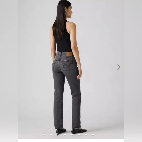 Levi's Black 501 high-rise straight-leg denim jeans - Image 2