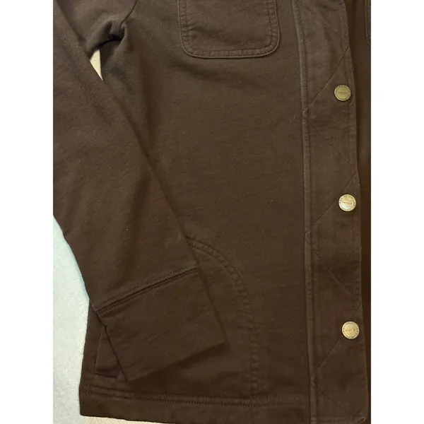Lauren Ralph Lauren Petite Brown Cotton Utility Jacket Full Zip Snap Small P/P - Image 9