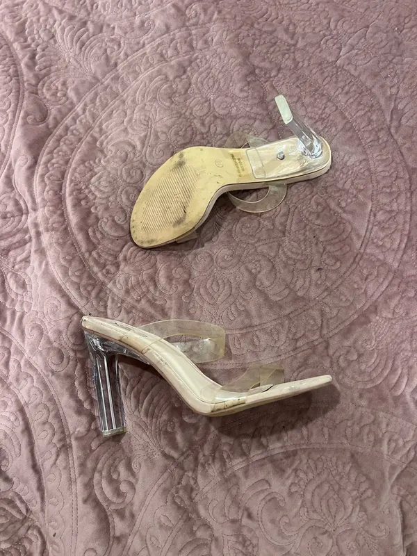 X2 Clear Strap Nude Heeled Mules Tan Size 10 - Image 2