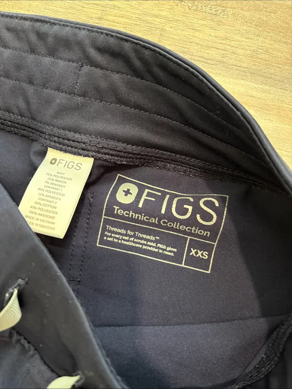 FIGS Navy Blue Jogger Scrub Pants Medical‎ Uniform Drawstring XXS - Image 5