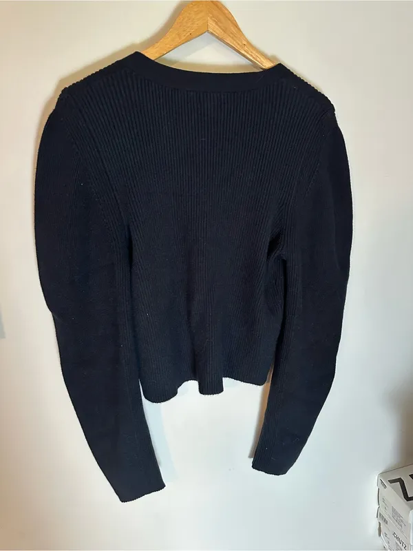 Maeve Anthropologie Luana cropped sweater black extra large - Image 4