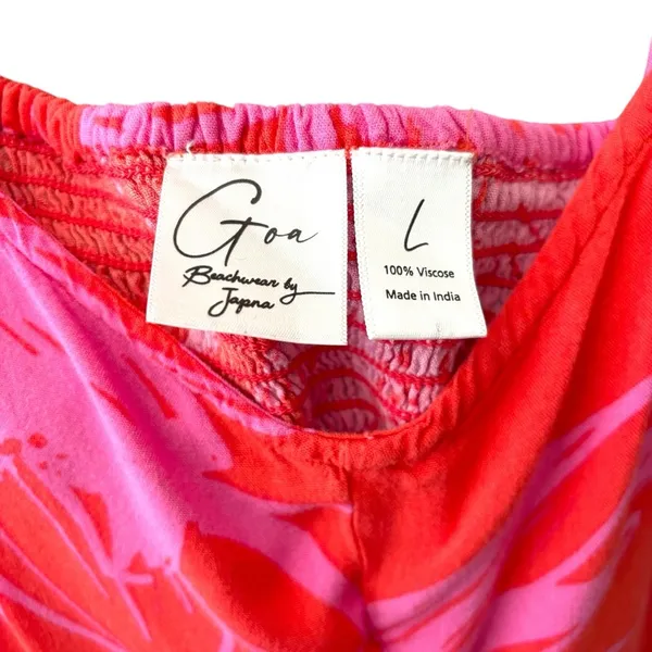 Goa Beachwear by japna Orange pink floral island vacation resort wear maxi dress - Image 8