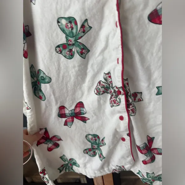 Disney Parks Pajamas shirt Christmas Holiday Retro Mickey Bows long holidays - Image 7