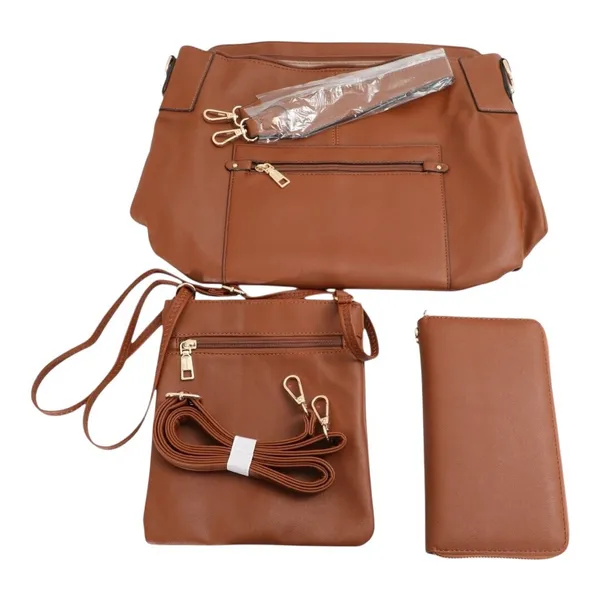 Women's 3-Piece Set Bag One Size Brown - Image 2