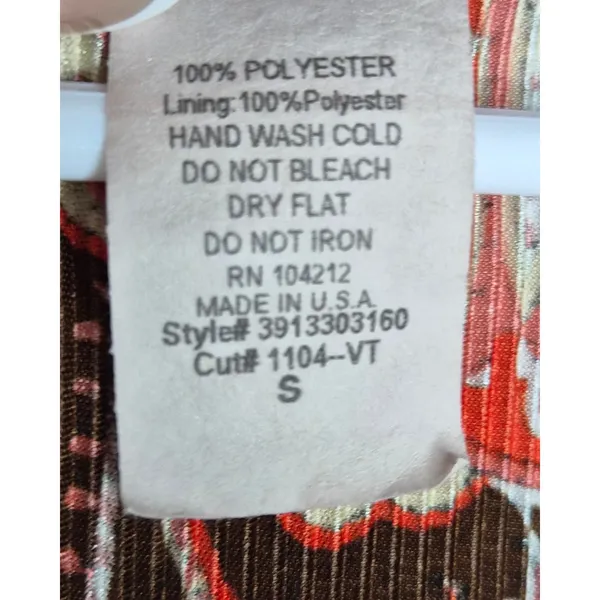 Vtg Y2K JTB Paisley Micro Pleat Top S Asymmetrical Hem Whimsigoth Fairycore - Image 4