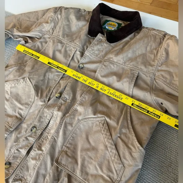 Cabela’s Tan Brown Corduroy Collar Quilated Canvas Barn Jacket Chore Coat 2XL - Image 5