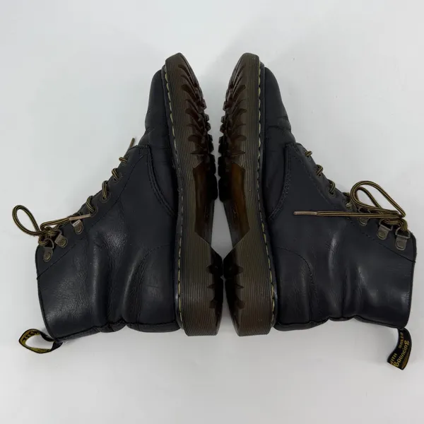 Dr. Martens Luana Black Leather Lace Up‎ Combat Boots Floral Lining Women 6 US - Image 5