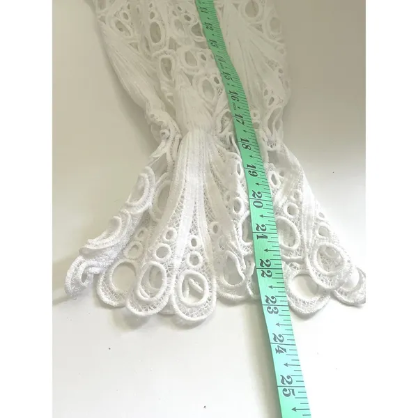 Hollow Lace Top Sz L White Guipure Romantic Sleeves Coquette Feminine Victorian - Image 10