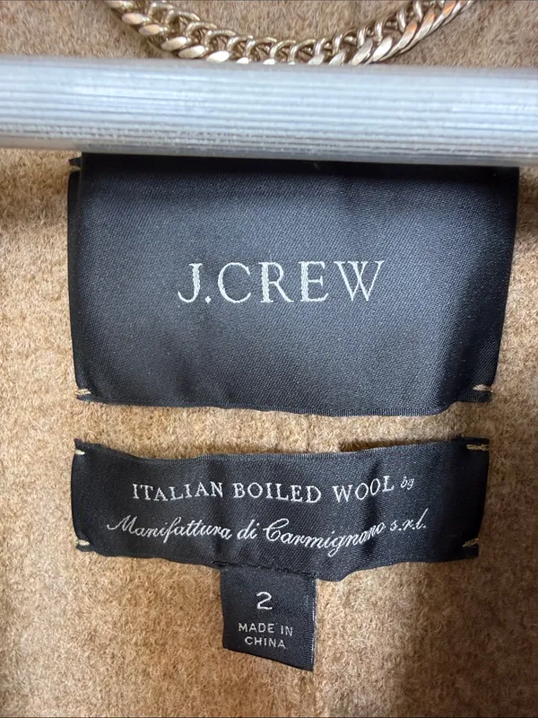 J. Crew Wrap blazer-jacket in Italian boiled wool Tan W2445 Sz 2 - Image 7