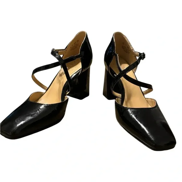 🖤 Naturalizer Leesha Patent Strappy Block Heel Pumps 5.5 ✨‎ - Image 2