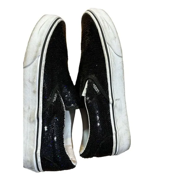VANS OTW Black Sequin Slip On Skating Casual Shoes Sneakers Women's 5.5‎ - Image 9