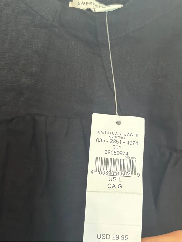 American Eagle Black Crop‎ Tank Top Size Large - Image 4