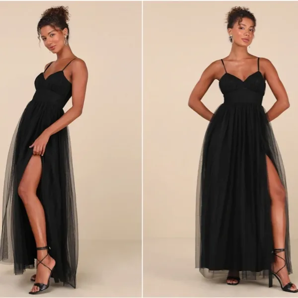 LULU's Prom Wedding Elegant Chic Sexy Elegant Bustier Tulle Romantic Maxi Dress - Image 3