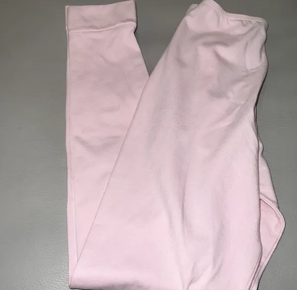 Vintage Carushka Bodywear Pastel Pink Low-Mid Rise Tights/ Leggings Cuffed - Image 2