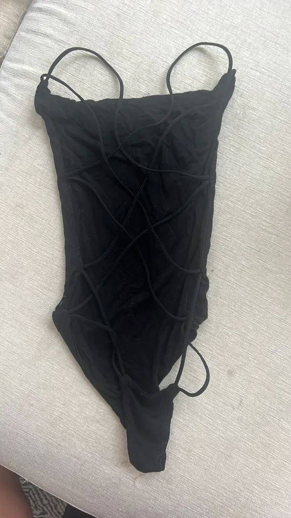 SheIn Black open back body suit - Image 2